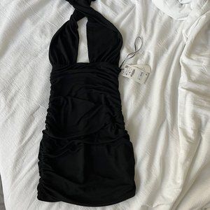 Zara ruched halter dress